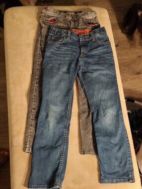 Boys SZ 10 Wrangler Bundle BlackBlue Denim Jeans -Slim Straight Fit Adjust VGEUC